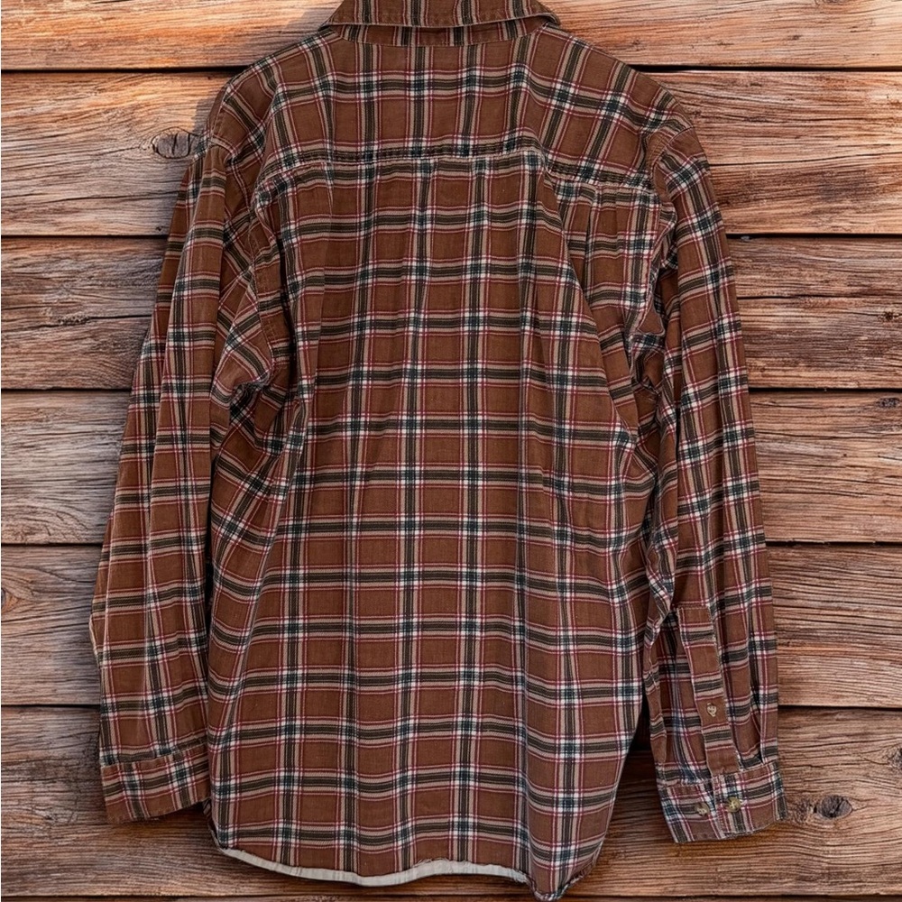 Great land vintage Brown Plaid Casual Button Down Shirt - Picture 2 of 4